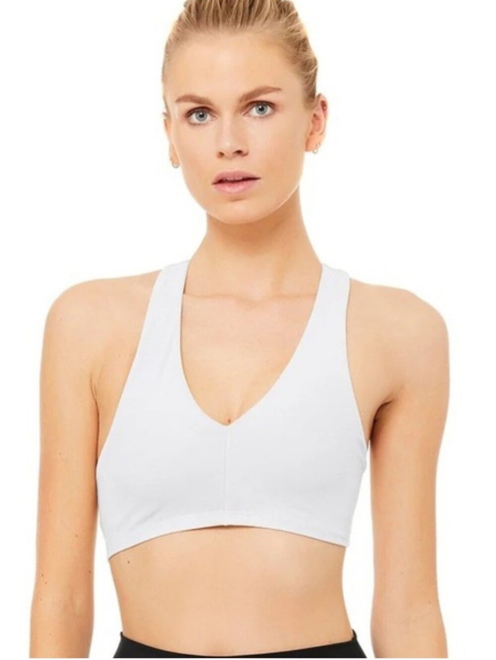 Alo Yoga Sueded Base Bra Chalk Wash Size S